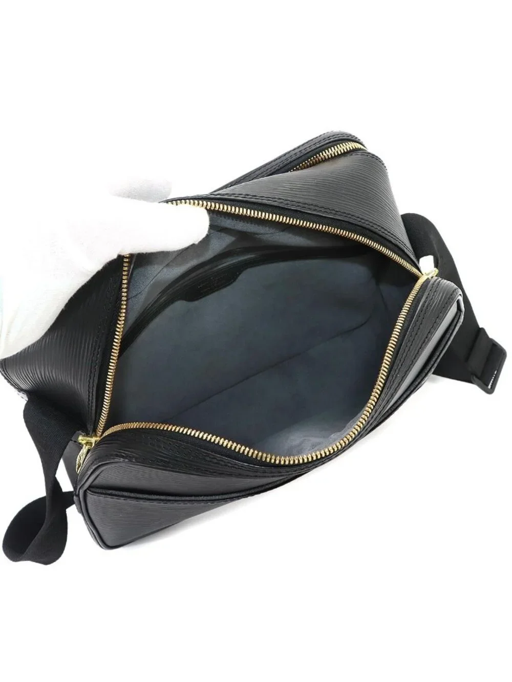 Louis Vuitton Epi Reporter Personal Shoulder Bag Leather Noir Gold